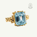 Gold Sky Blue Topaz Ring - Aurelia - Dainty London