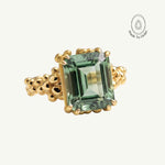Gold Statement Green Quartz Ring - Giselle - Dainty London