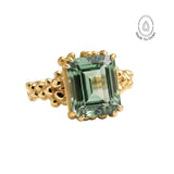 Gold Statement Green Quartz Ring - Giselle - Dainty London