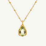 Gold Vermeil Green Quartz Necklace - Alba - Dainty London