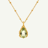 Gold Vermeil Green Quartz Necklace - Alba - Dainty London