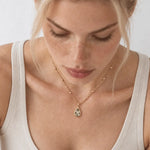 Gold Vermeil Green Quartz Necklace - Alba - Dainty London