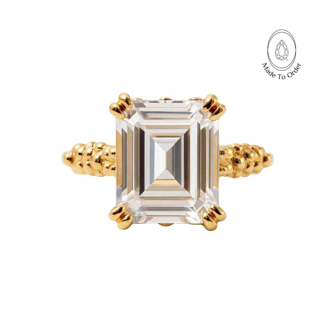 Gold Vermeil White Topaz Gemstone Ring - Merrow - Dainty London