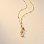 seahorse jewelry, ocean necklace, sea life pendant, marine inspired gift, handmade silver necklace, gold vermeil jewelry, beach lover gift, nautical accessories, ocean lover gift, childhood wonder jewelry, handcrafted seahorse, delicate sea jewelry, coastal fashion jewelry