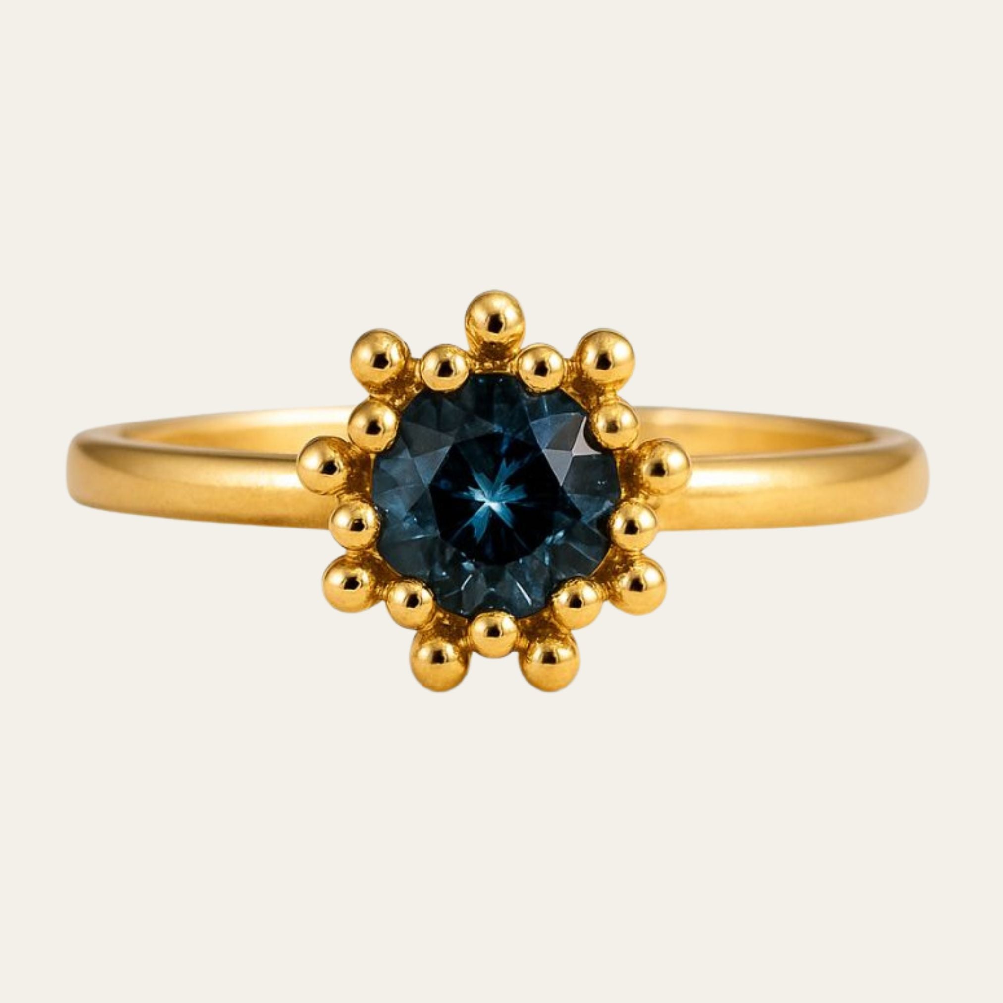 gold Zaria ring, barnacle textured ring, ocean inspired jewellery, sea shell jewellry, nautical statement ring, blue topaz ring, coastal jewelry gift, maritime ring, handcrafted British jewelry, sea life jewelry, bold gold ring, seaside wedding jewelry, ocean lover gift