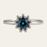 silver Zaria ring, barnacle textured ring, ocean inspired jewellery, sea shell jewellry, nautical statement ring, blue topaz ring, coastal jewelry gift, maritime ring, handcrafted British jewelry, sea life jewelry, bold silver ring, seaside wedding jewelry, ocean lover gift