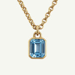 Maxi Gold Blue Topaz Necklace - Astrid - Dainty London