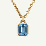 Maxi Gold Blue Topaz Necklace - Astrid - Dainty London