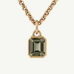 Maxi Gold Green Quartz Necklace - Giselle - Dainty London