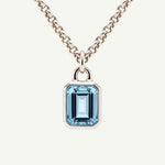 Maxi Silver Blue Topaz Necklace - Astrid - Dainty London