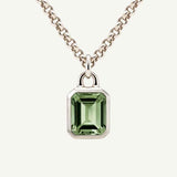 Maxi Silver Green Quartz Necklace - Giselle - Dainty London