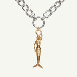 Maxi Zennor Mermaid Mixed Metals Necklace - Gold and Silver Ocean Inspired Jewellery - Dainty London