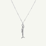 Mini Zennor Mermaid Silver Necklace - Dainty London