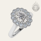 Oval Cluster Milgrain Victorian Diamond Engagement Ring - Isadora For the woman who wants something truly distinctive, a thoughtfully designed cluster that balances vintage charm with contemporary style. Bridal and Anniversary diamond engagement ring, vintage wedding band, Victorian style ring, lab grown diamond ring, eco-friendly engagement, unique bridal ring, handmade wedding ring, modern vintage ring, organic cluster ring, fine jewelry gift, special occasion ring, sustainable luxury gift,