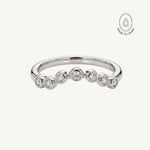 Platinum Ethereal Curved Diamond Ring - The Cressida Ring - Dainty London