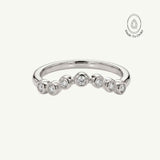 Platinum Ethereal Curved Diamond Ring - The Cressida Ring - Dainty London