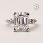 Platinum Luxury Moissanite Gemstone Ring - Merrow - Dainty London
