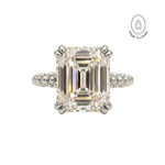 Platinum Luxury Moissanite Gemstone Ring - Merrow - Dainty London