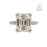 Platinum Luxury Moissanite Gemstone Ring - Merrow - Dainty London