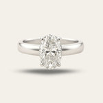 Platinum Oval Diamond Ring - The Isolde Ring - Dainty London platinum oval diamond ring, ethical lab-grown diamond, modern engagement ring, GIA certified diamond, luxury promise ring, contemporary anniversary jewellery, sustainable fine jewellry, oval cut diamond ring, ethical engagement gift, handcrafted diamond ring, timeless woman’s ring, special occasion jewelry, elegant promise ring