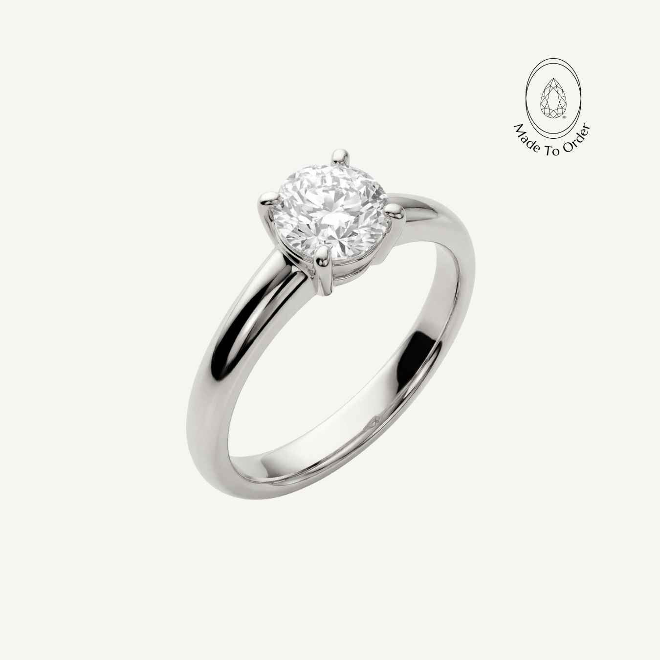 Platinum Solitaire Diamond Ring - The Mina Ring - Dainty London