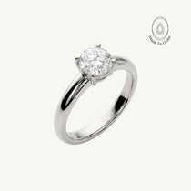Platinum Solitaire Diamond Ring - The Mina Ring - Dainty London