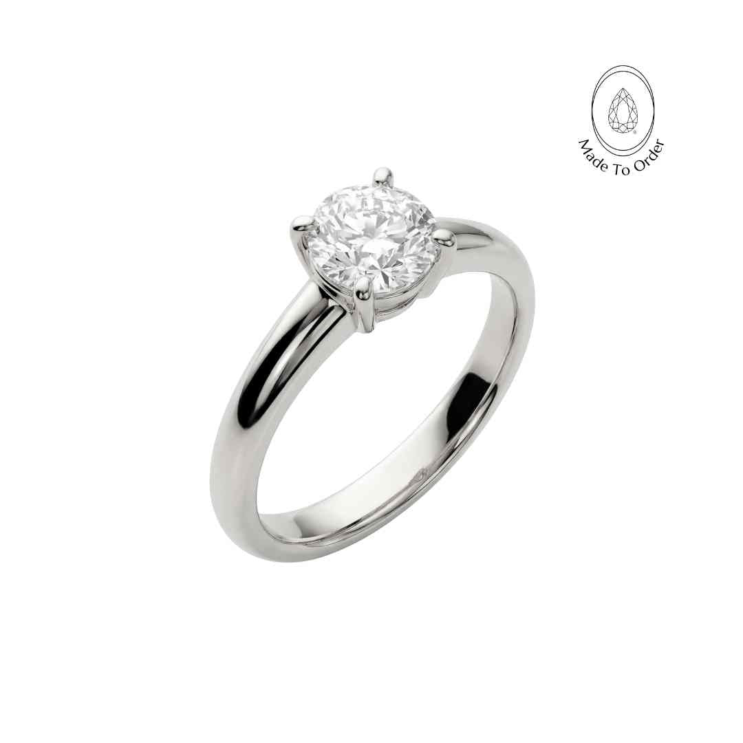 Platinum Solitaire Diamond Ring - The Mina Ring - Dainty London