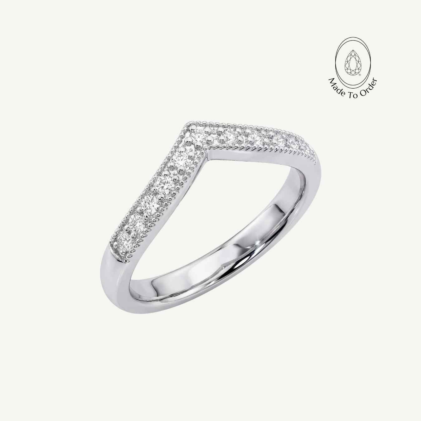 Pointed Halo Diamond White Gold Ring - Clara - Dainty London