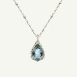 Silver Blue Topaz Necklace - Aurelia - Dainty London