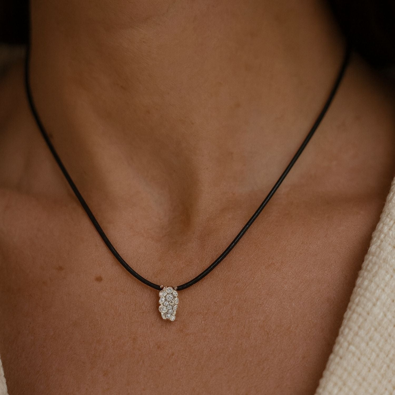 Silver cord necklace, barnacle pendant jewellery, adjustable black cord, white topaz necklace, nautical jewelry gift, everyday boho necklace, handmade ocean jewelry, beach inspired gift, minimalist necklace, unique gift for her, layered jewelry, gift for ocean lovers, handcrafted jewelry gift