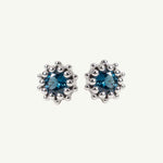 Silver London Blue Topaz Cleodora Studs - Dainty London