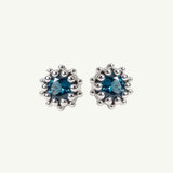 Silver London Blue Topaz Cleodora Studs - Dainty London