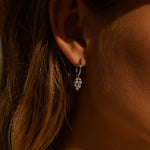 celestial hoop earrings, coastal jewellery, sterling silver hoops, star and sea jewellry, boho coastal earrings, white topaz earrings, coastal inspired jewelry, celestial constellation earrings, wedding jewelry, dainty gemstone hoops, seaside themed accessories, handcrafted silver earrings, gift for her