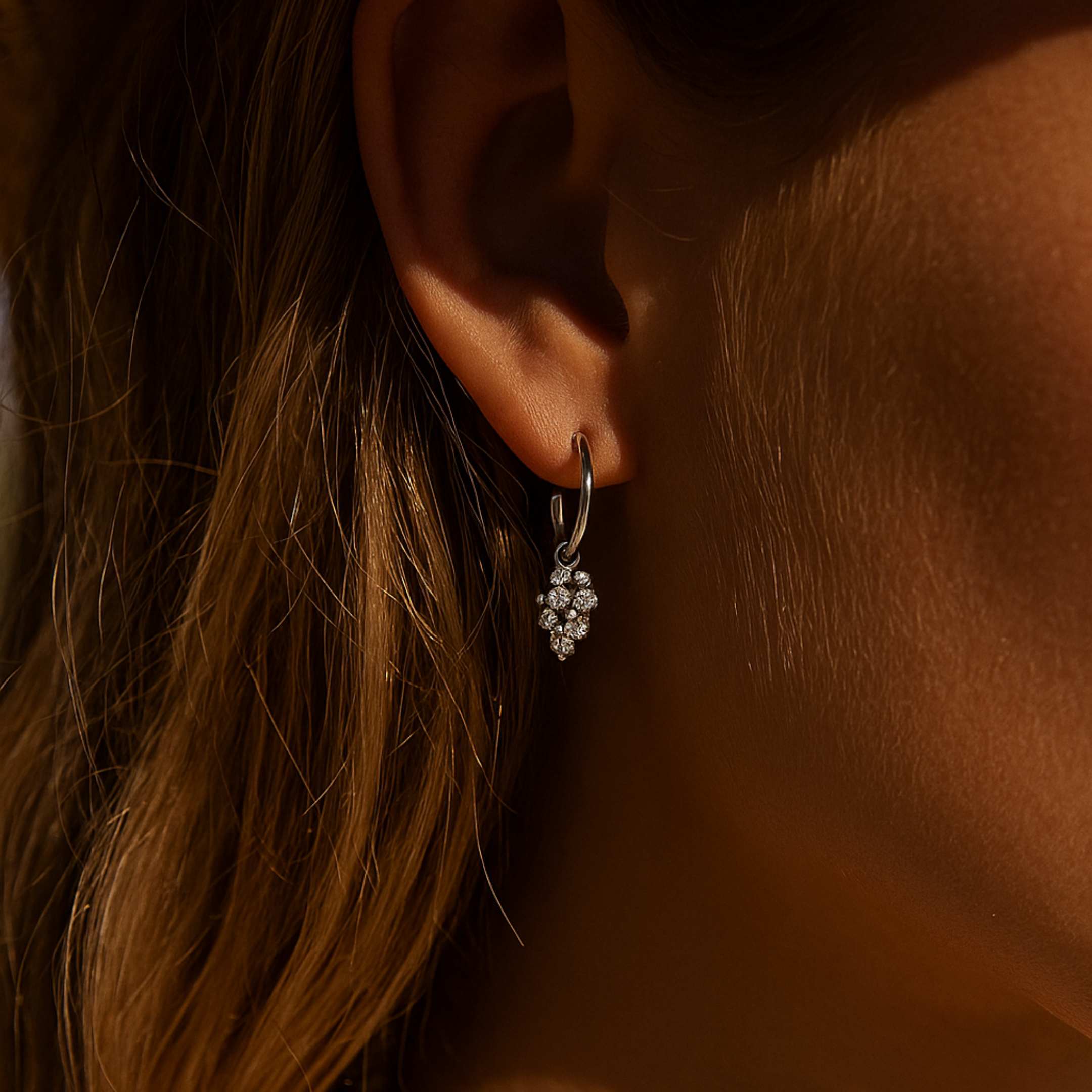 celestial hoop earrings, coastal jewellery, sterling silver hoops, star and sea jewellry, boho coastal earrings, white topaz earrings, coastal inspired jewelry, celestial constellation earrings, wedding jewelry, dainty gemstone hoops, seaside themed accessories, handcrafted silver earrings, gift for her