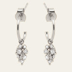 celestial hoop earrings, coastal jewellery, sterling silver hoops, star and sea jewellry, boho coastal earrings, white topaz earrings, coastal inspired jewelry, celestial constellation earrings, wedding jewelry, dainty gemstone hoops, seaside themed accessories, handcrafted silver earrings, gift for her