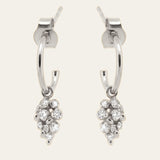 celestial hoop earrings, coastal jewellery, sterling silver hoops, star and sea jewellry, boho coastal earrings, white topaz earrings, coastal inspired jewelry, celestial constellation earrings, wedding jewelry, dainty gemstone hoops, seaside themed accessories, handcrafted silver earrings, gift for her