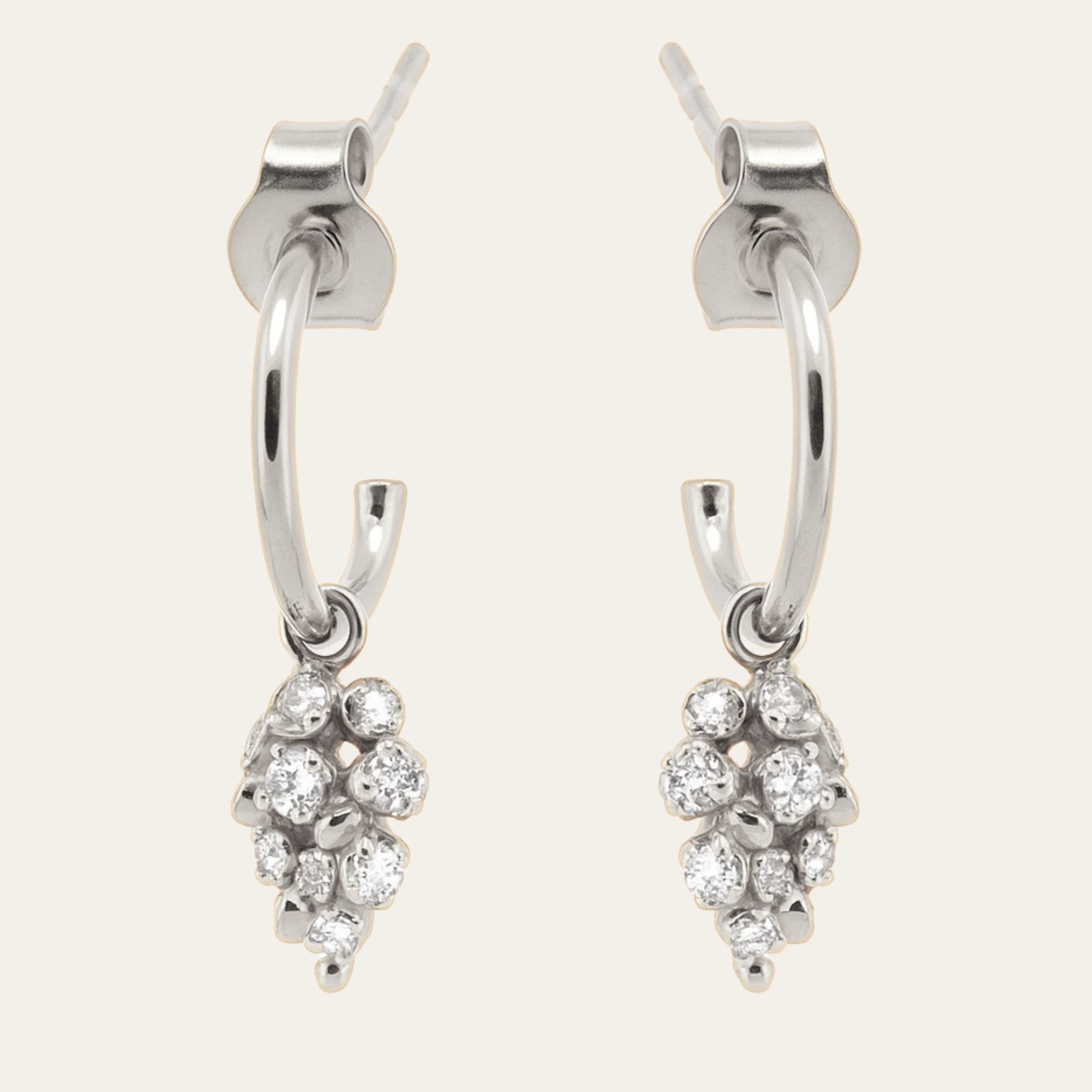 celestial hoop earrings, coastal jewellery, sterling silver hoops, star and sea jewellry, boho coastal earrings, white topaz earrings, coastal inspired jewelry, celestial constellation earrings, wedding jewelry, dainty gemstone hoops, seaside themed accessories, handcrafted silver earrings, gift for her