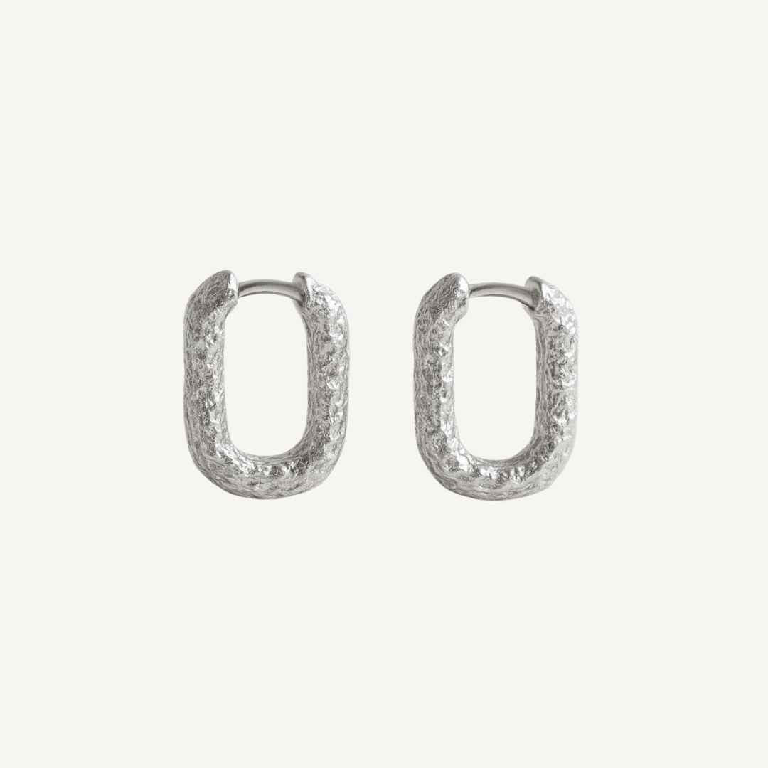 Silver Rockpool Hoops - Dainty London