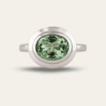 Silver Sea Green Quartz Gemstone Ring - Margo - Dainty London silver sea green quartz, gemstone ring, boho jewellery, natural gemstone jewellry, made-to-order ring, eco-friendly jewelry, artisan silver ring, ocean inspired ring, gift for her, sustainable jewellery, unique gemstone ring,