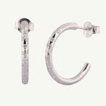 Silver Seren Hoops - Celestial Modern Topaz Hoop Earrings - Dainty London