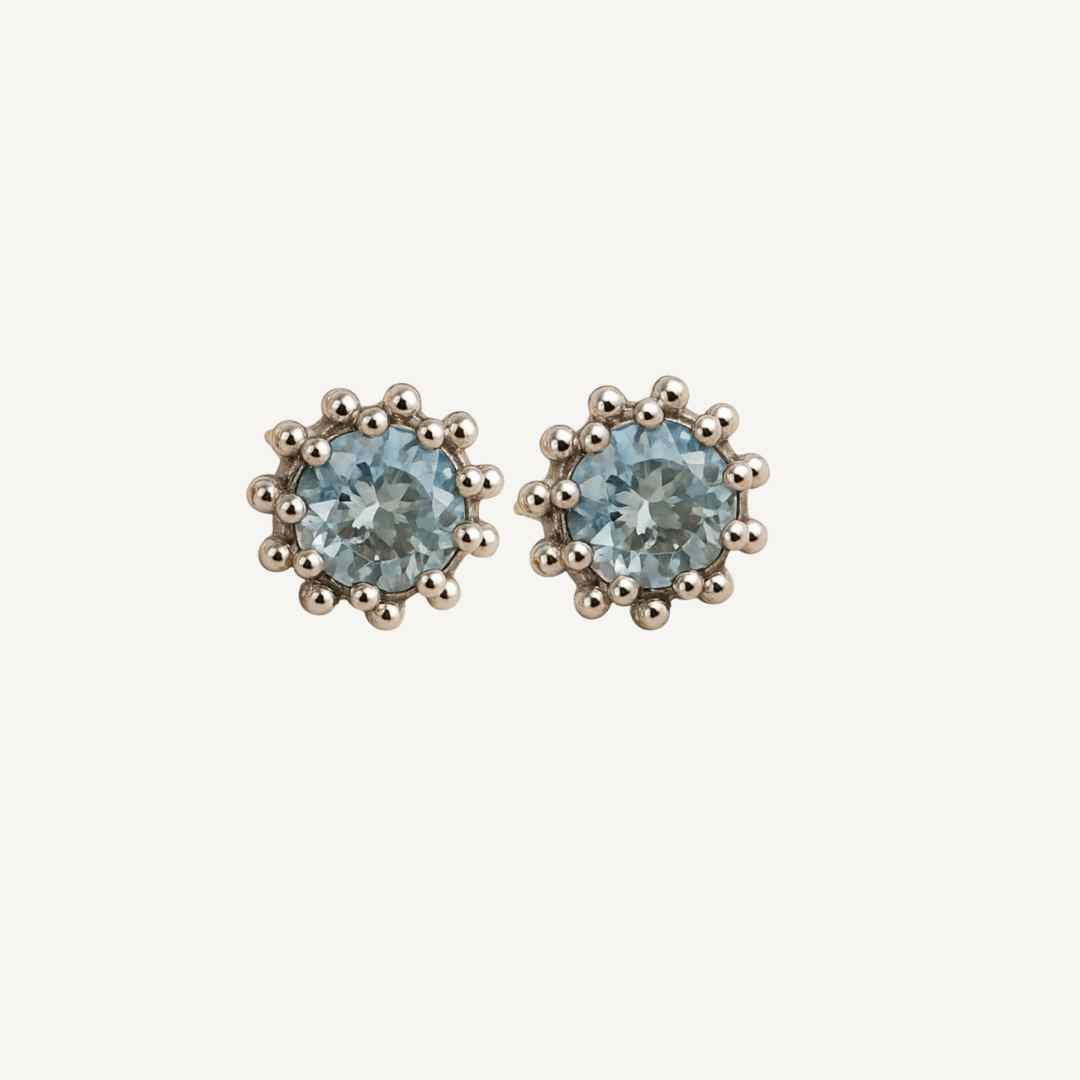 Silver Sky Blue Topaz Astrid Studs - Dainty London