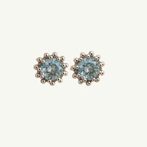 Silver Sky Blue Topaz Astrid Studs - Dainty London