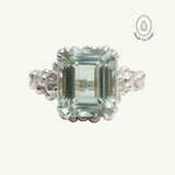 Silver Statement Green Quartz Ring - Giselle - Dainty London