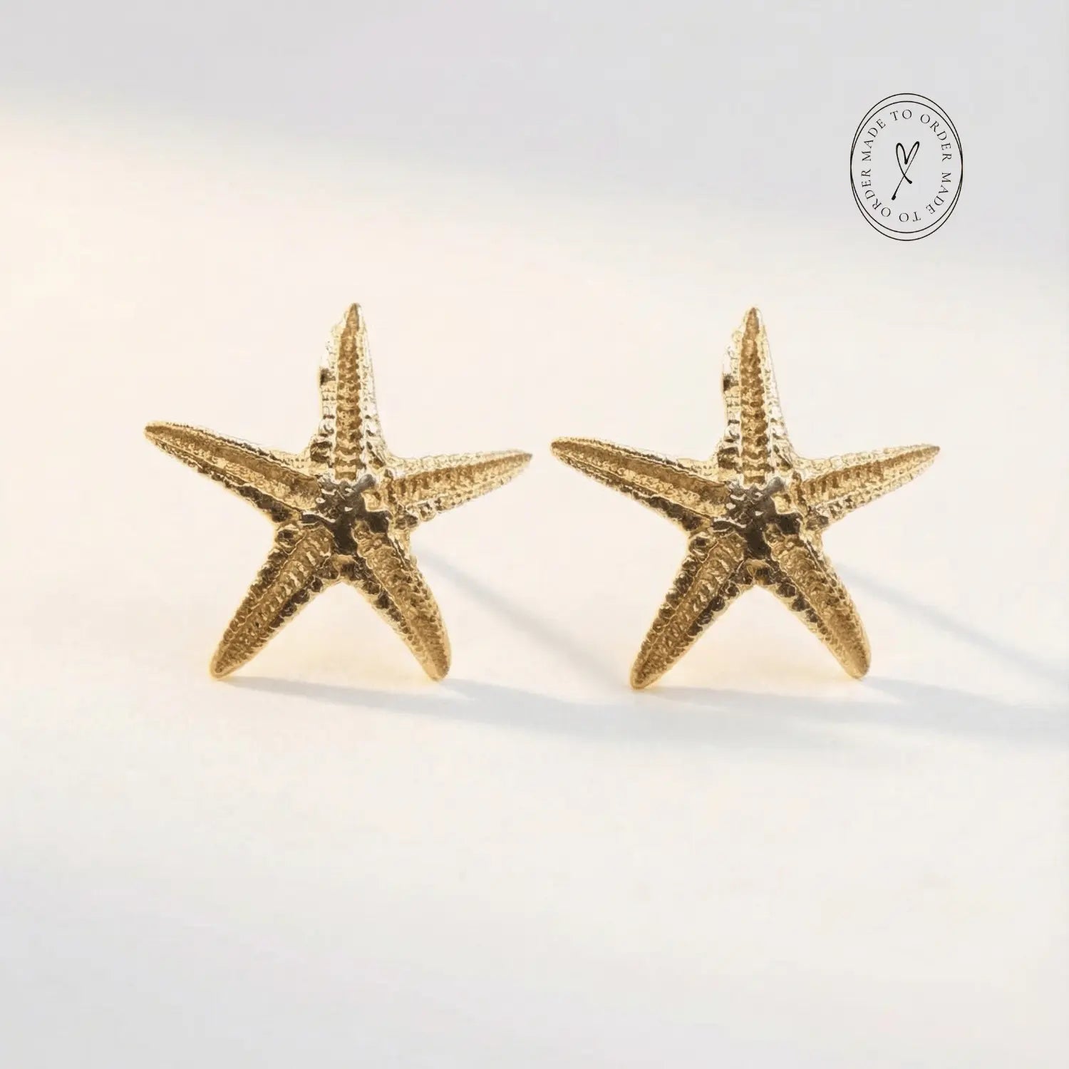 Solid 9ct Gold Starfish Stud Earrings - Dainty London