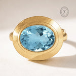 Solid Gold Contemporary Topaz Ring - Avery Ring - Dainty London