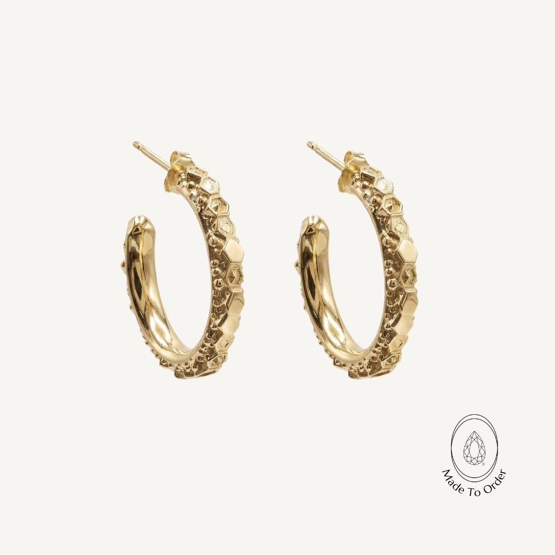 Solid Gold Hebe Hoops - Dainty London