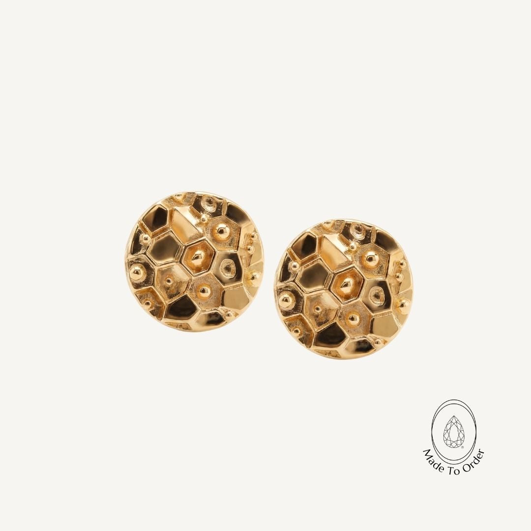 Solid Gold Hemera Studs - Dainty London