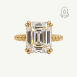 Solid Gold Luxury Moissanite Gemstone Ring - Merrow - Dainty London