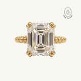 Solid Gold Luxury Moissanite Gemstone Ring - Merrow - Dainty London
