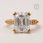 Solid Gold Luxury Moissanite Gemstone Ring - Merrow - Dainty London